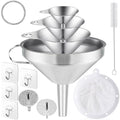 Toncoo 4 Pack Stainless Steel Funnels by Toncoo