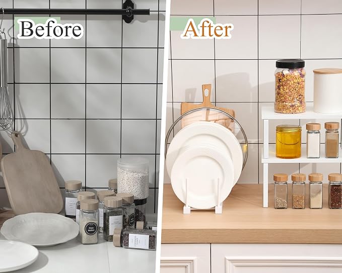 Marsui 4 Pcs Kitchen Organizer Accessories Set Cabinet Organizer Shelf and - Image 4