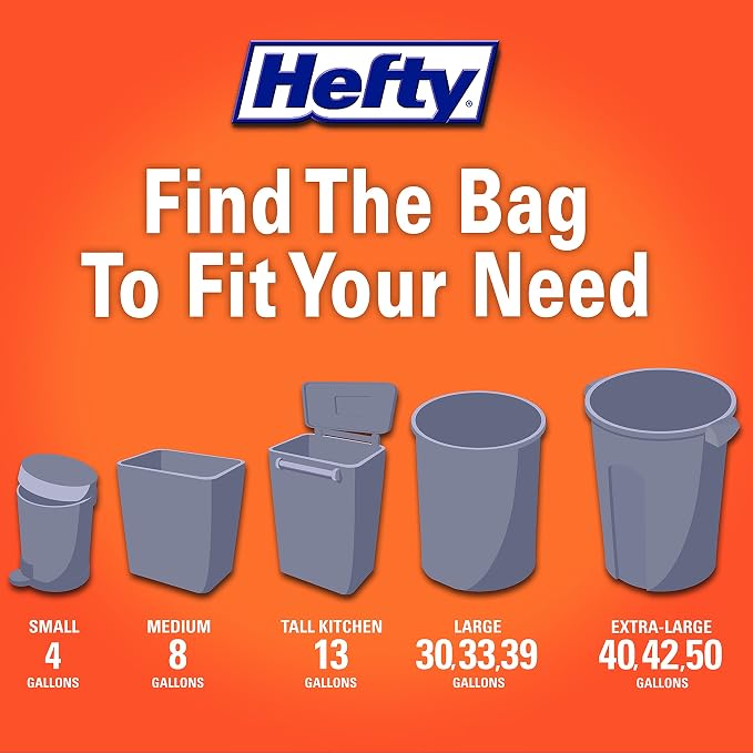 Hefty Ultra Strong 13 Gallon Trash Bags, Tall Kitchen Trash Bags 13 Gallon Size - Image 7