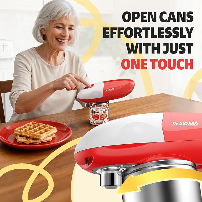 Handsfree One Touch Electric Can Opener, Smooth Edge Automatic Can Opener Fits - Image 2