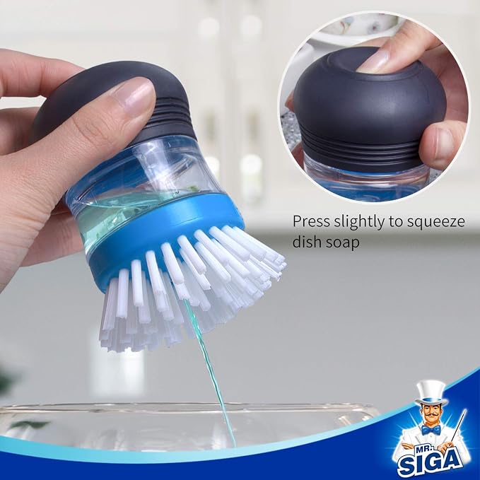 MR.SIGA Soap Dispensing Palm Brush, Kitchen Brush - Image 5
