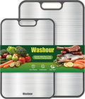 Titanium Cutting Boards for Kitchen, Non Toxic 2-in-1 Cutting Board Double Sided by Washour