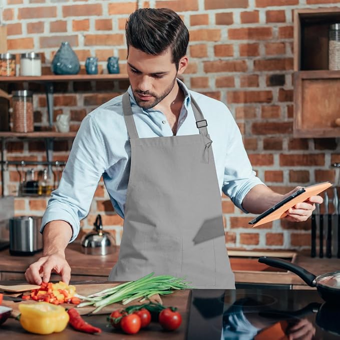 15 Pcs Adult Aprons Bulk with Pockets Adjustable Bib Chef Apron - Image 7