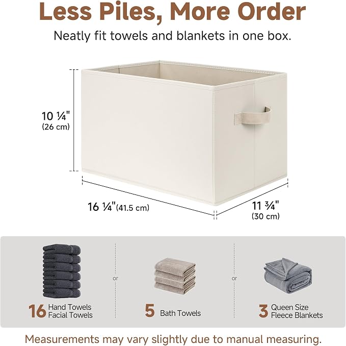 StorageWorks Fabric Closet Organizers and Storage Bin, Foldable Shelf Baskets - Image 5