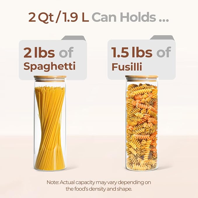 ComSaf Glass Spaghetti Pasta Storage Container - Image 3