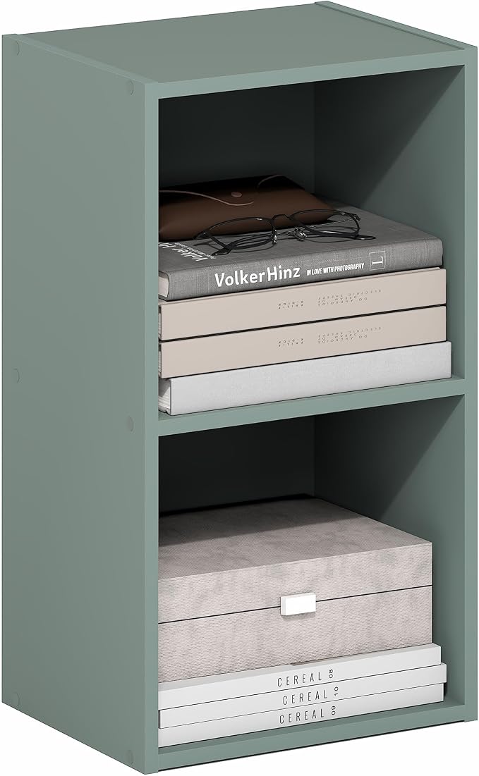 Furinno PASIR Book Shelf, 2-Tier Modern Bookshelf, Open Shelves Bookcase 9 x 12 - Image 3
