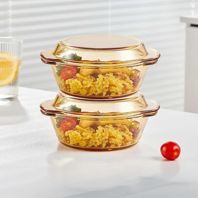 Amber Borosilicate Glass Casserole Dish - Image 8