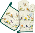 Bird Branch Oven Mitts and Pot Holders Sets 2Pcs, 100% Cotton Heat Resistant by Arquiel