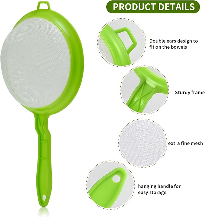 Luckyiren Kefir Strainer Set, 2-Size Plastic Non-Metal Sieve - Image 3