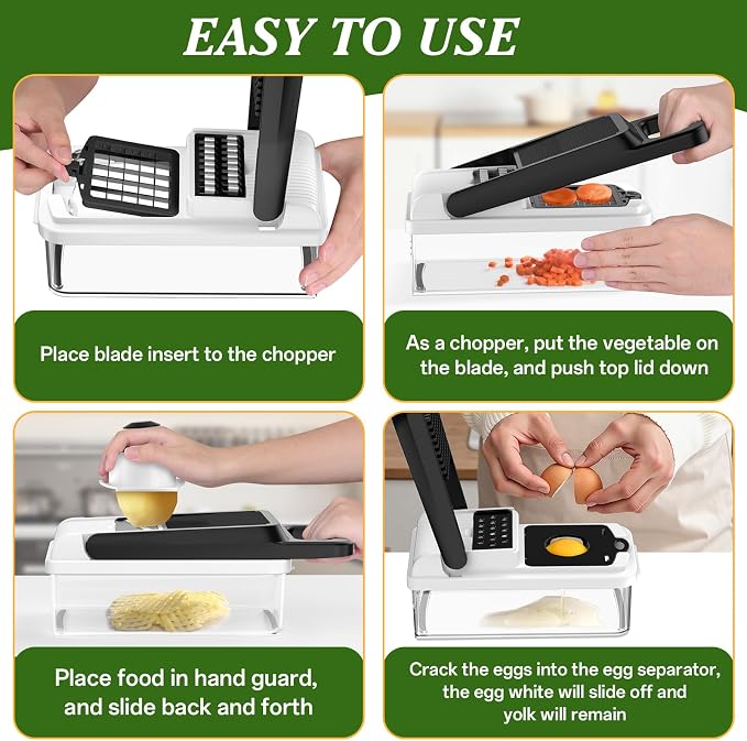 HomeHacks Vegetable Chopper Vegetable Cutter, 12 in 1 Kitchen Gadget, Onion - Image 6