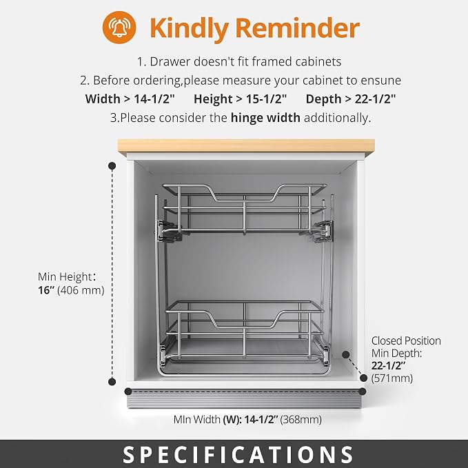 ZOINLIY Pull Out Cabinet Organizer, Versatile Slide Out Kitchen Organizers and - Image 5