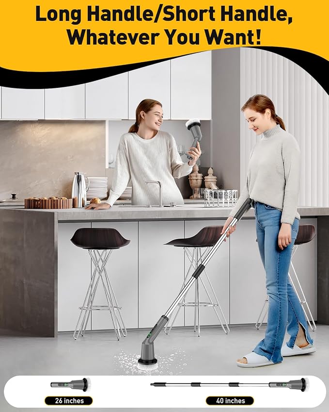 Electric Spin Scrubber for Cleaning Bathroom, Shower Scrubber Cordless Cleaning - Image 5