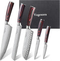 5 Pcs Chefs Kitchen Sharp Knife Set by Vorgexora
