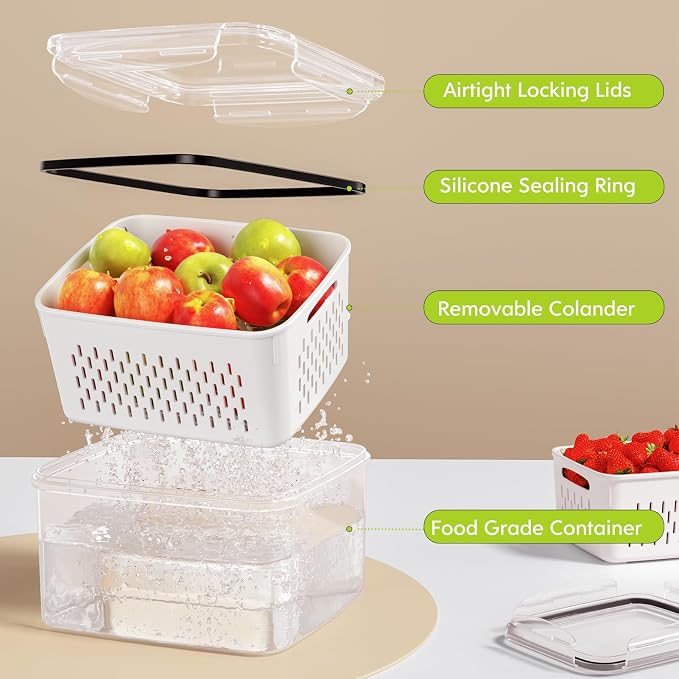 HOMETALL 6 PCS Fruit Storage Containers - Image 6