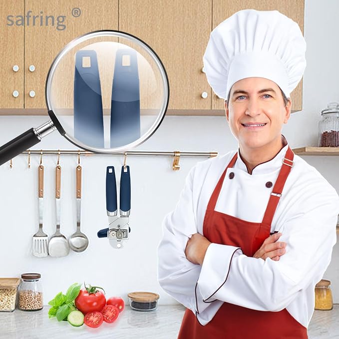 Safring Can Opener Manual, Handheld Strong Heavy Duty Stainless Steel Can Opener - Image 7
