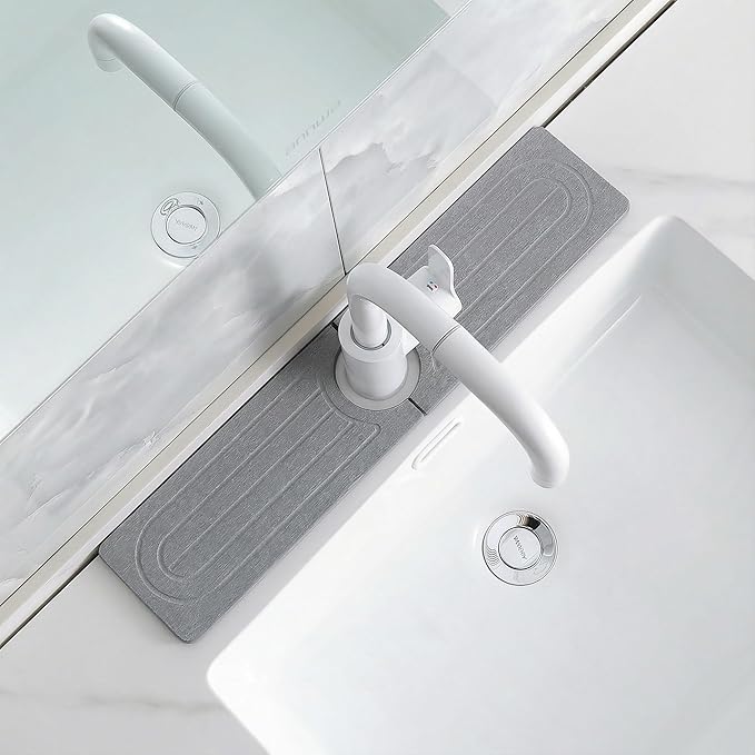 Faucet Mat for Kitchen Sink -Diatomite Stone Drying Mat for Kitchen Counter & by SUXLINA
