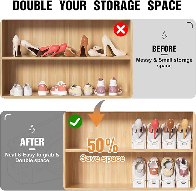 Neprock Shoes Slots Organizer for Closet, Shoe Rack Organizador De Zapatos for - Image 2
