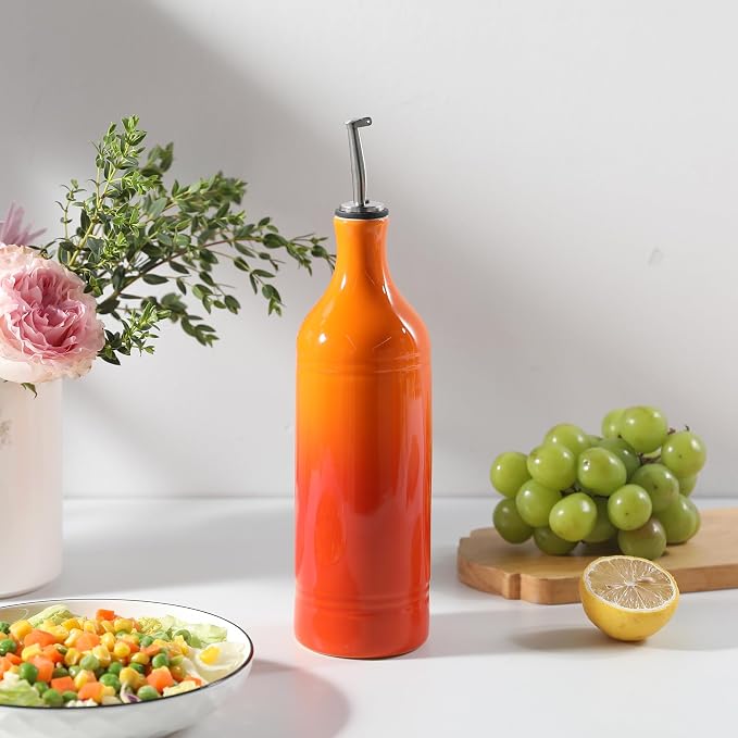 Sweejar Large Ceramic Olive Oil Dispenser Bottle, Opaque Oil Cruet Protects to - Image 4