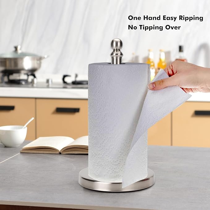 Paper Towel Holder Countertop, Standing Paper Towel Roll Holder - Image 3