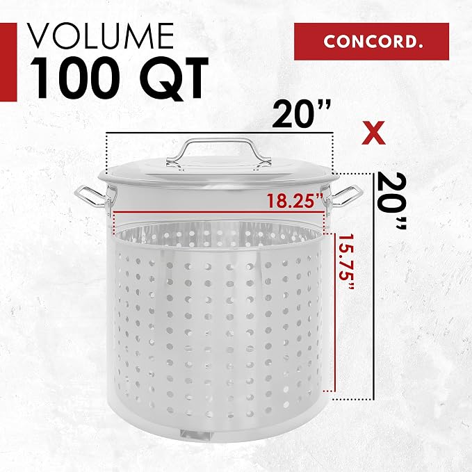 CONCORD Stainless Steel Stock Pot w/Steamer Basket. Cookware great - Image 5