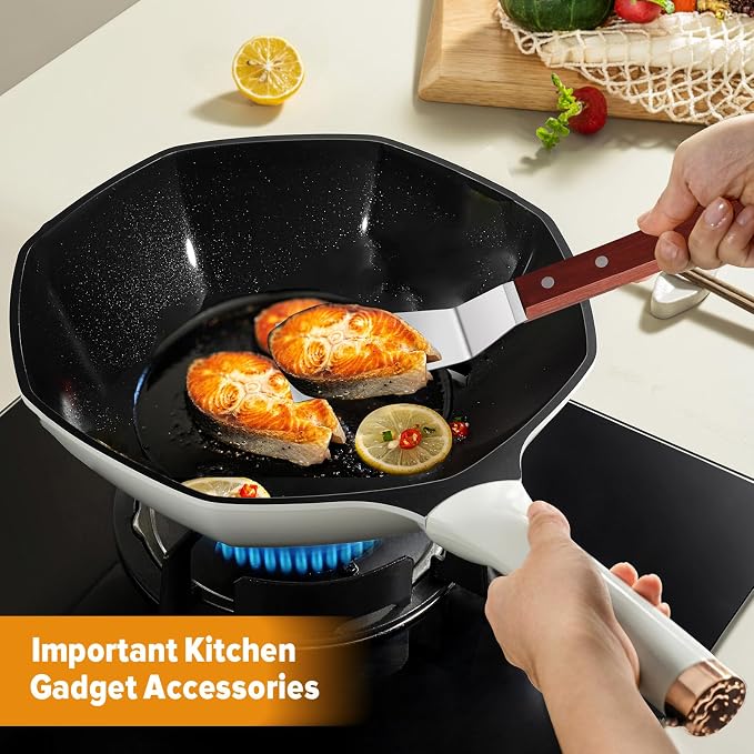 Small Metal Spatula Set for Cast Iron Skillet, Mini Wooden Spatulas for Kitchen - Image 2