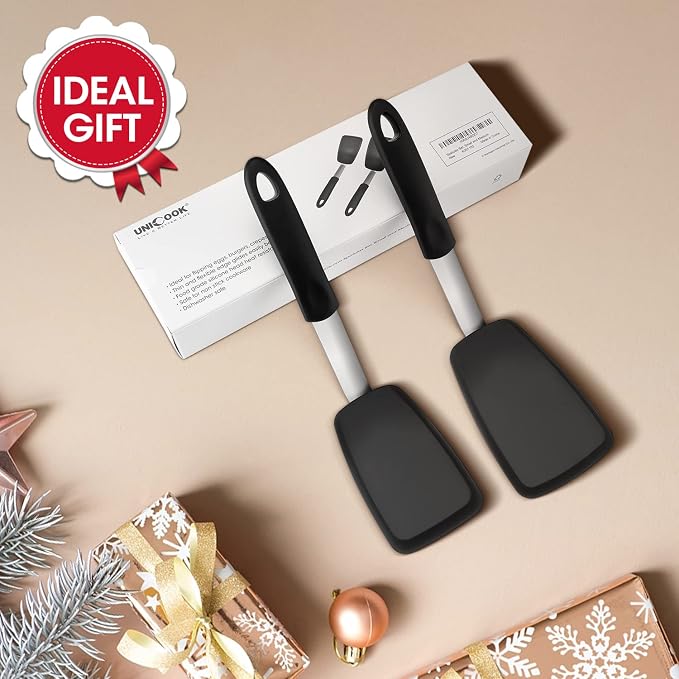 Unicook Flexible Silicone Spatula Turner 2 Pack, 600°F Heat Resistant Spatula - Image 9