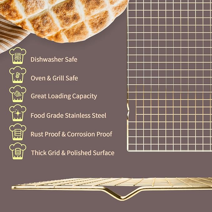 Cooling Rack for Baking, Thick Wire Cookie Rack for Cooking, Oven Safe - Image 2