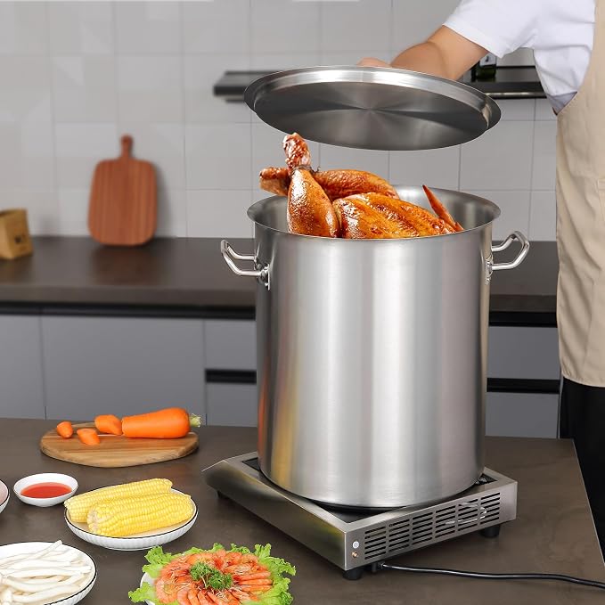 VEVOR 18/8 Stainless Steel Stockpot, 42QT Large Cooking Pots, Heavy Duty - Image 8
