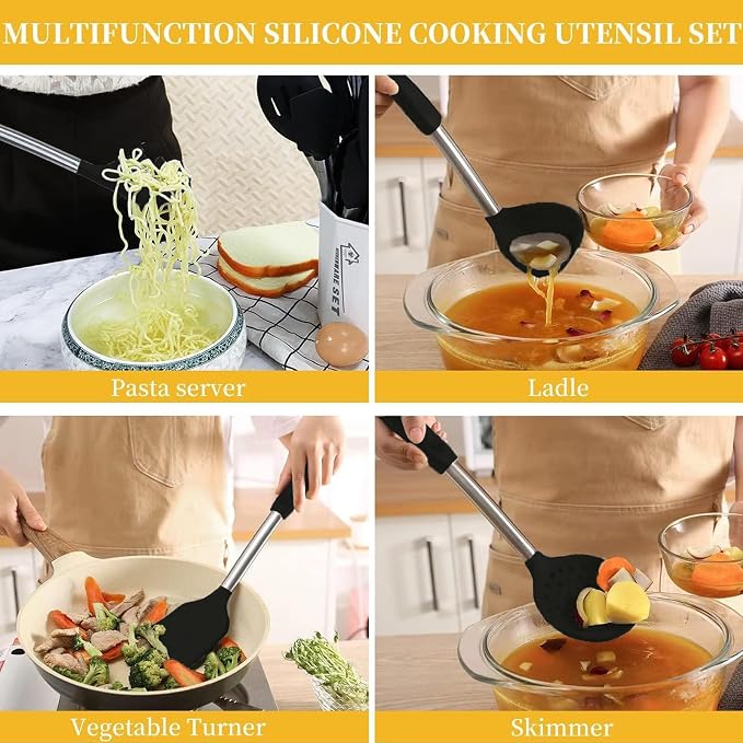 Silicone Kitchen Cooking Utensils Set - Image 2
