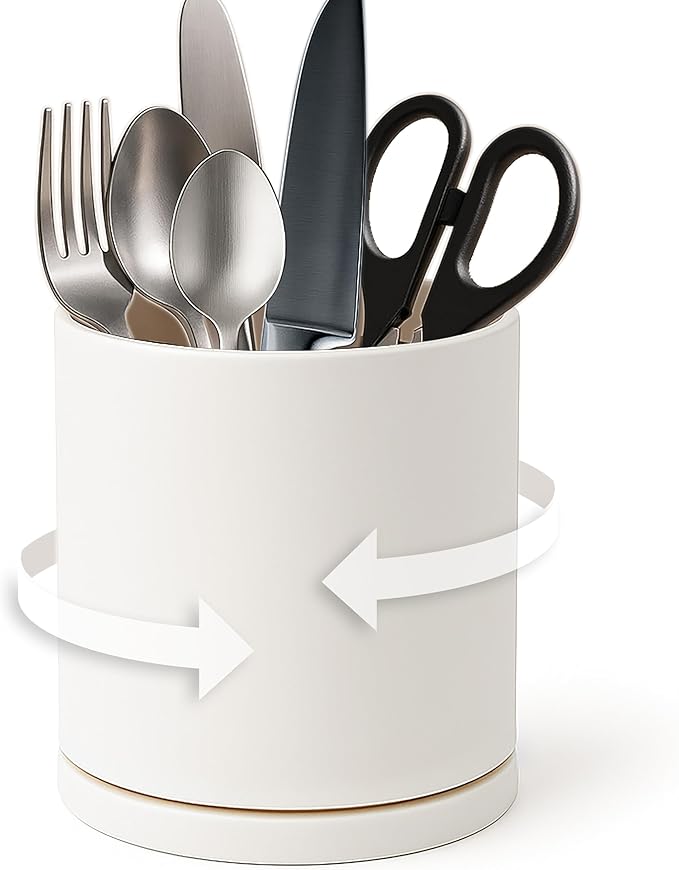 D'vine Dev 360° Rotating Utensil Holder – 5" Kitchen Utensil Crock by DvineDevPlanterPotsandStand