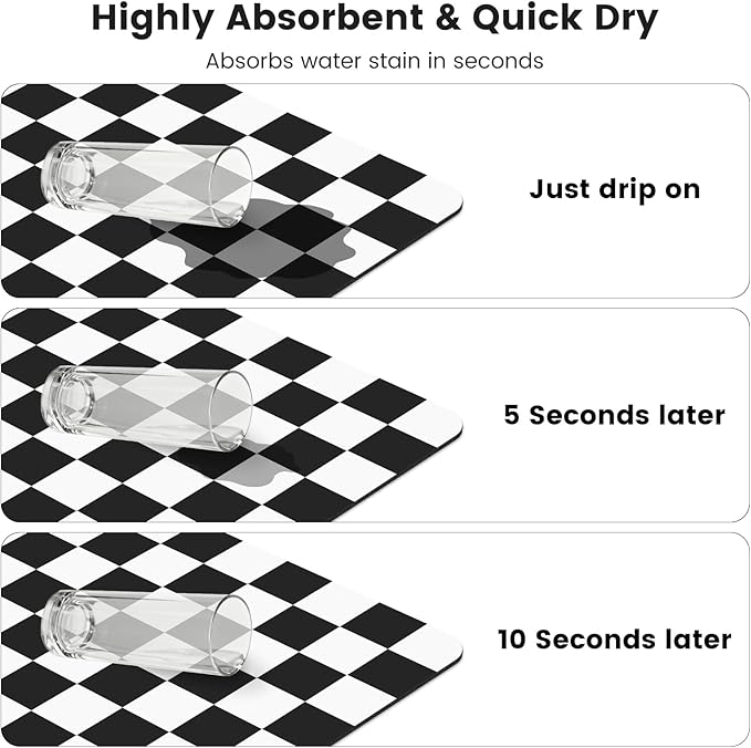 16" x 24" Checkered Dish Drying Mat - Image 6