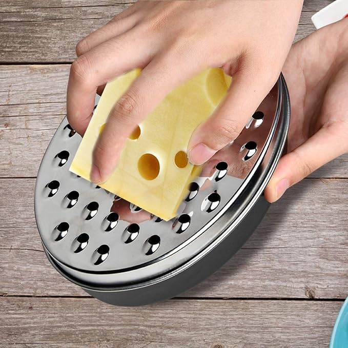 Black Compact Round Cheese Grater - Image 4