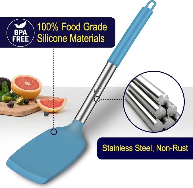 HOTEC Silicone Spatula Set of 2 Heat-Resistant 600°F & BPA-Free Kitchen - Image 3