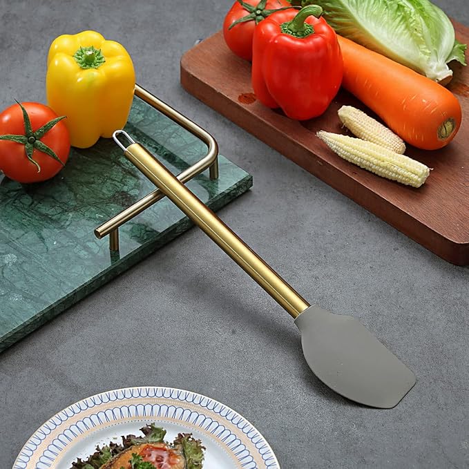 Gold Spatulas, Berglander Non-stick Silicone Flexible Scrapers Baking Mixing - Image 3