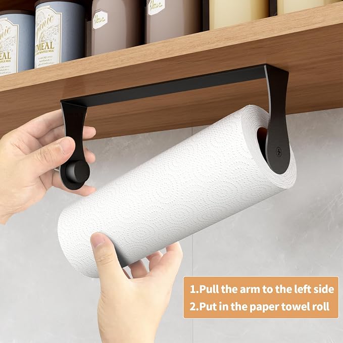 Paper Towel Holder Under Cabinet, Stainless Steel, Wall Mount - Image 3