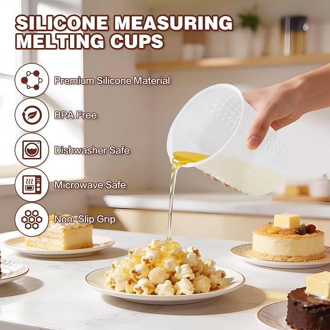 Silicone Measuring Cups Set 125ml + 250ml + 500ml - Image 5
