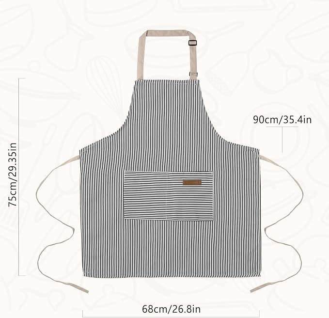 2 Pack Cooking Aprons Adjustable Bib Apron - Image 4