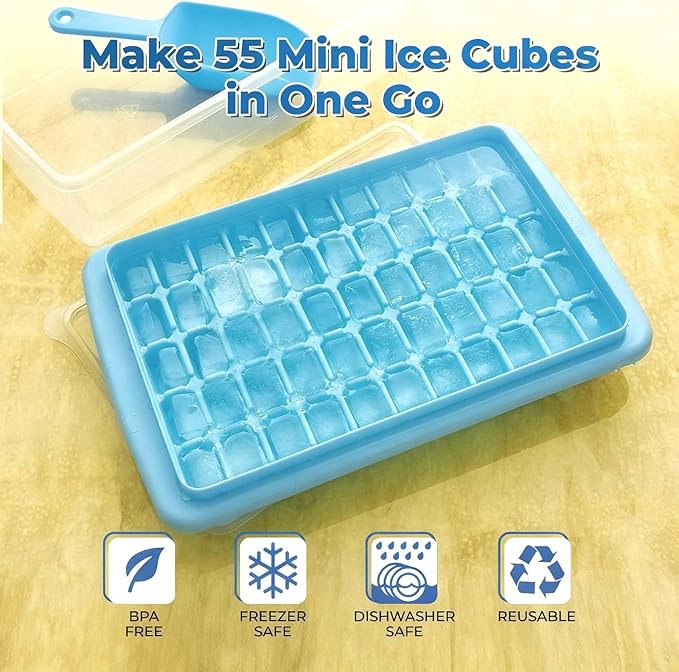 2Pack Ice Cube Tray with Lid and Bin - Image 5