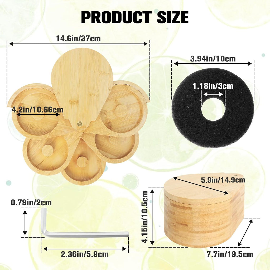 Bamboo Margarita Salt Rimmer Set, 5-Tier Cocktail Glass Rimmer