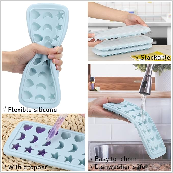 Moon Stars and Heart Ice Cube Tray Silicone Molds - Image 5