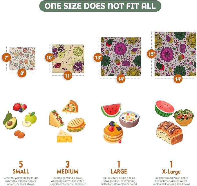 Akeeko Reusable Beeswax Food Wraps - Image 2