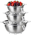 3 Pcs Stainless Steel Colander Strainer Set Metal Colander by TINSKY