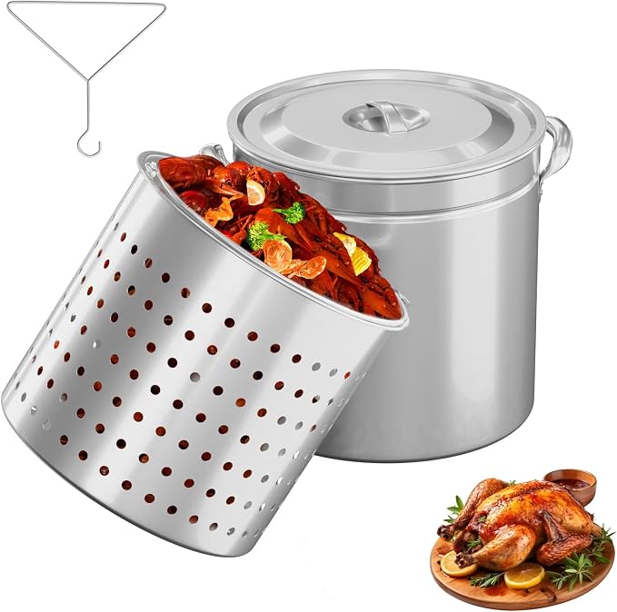 ROVSUN 50-Quart Stainless Steel Turkey Fryer & Seafood Boil Pot by ROVSUN