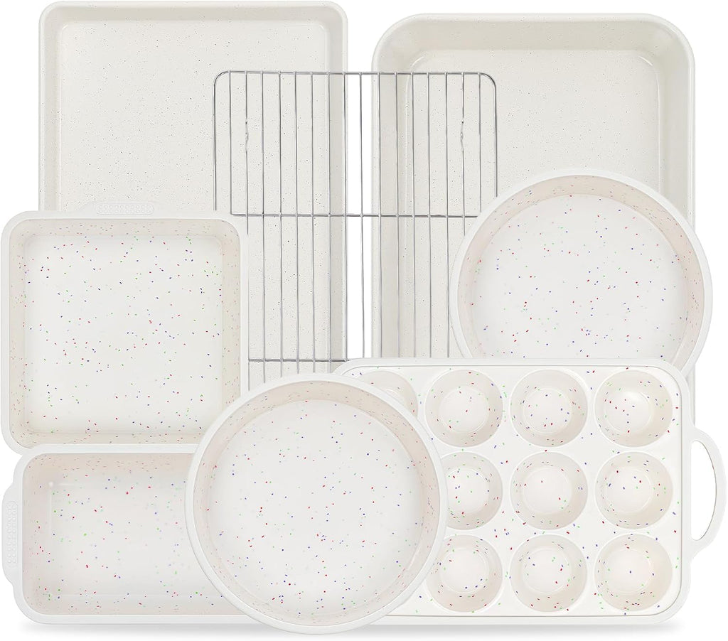 Vinino 8-Piece Baking Pans Set Nonstick, Bakeware Set includes