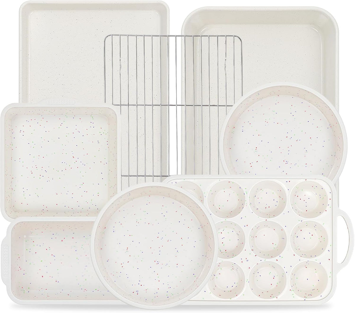 Vinino 8-Piece Baking Pans Set Nonstick, Bakeware Set includes