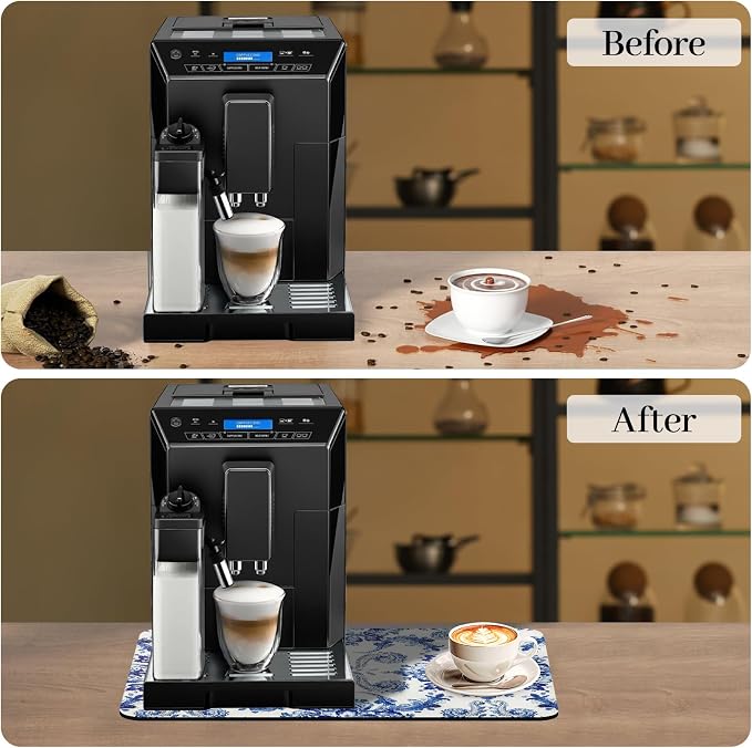Bloss Dish Drying Mat, 12.2"x19.7" Absorbent Coffee Bar Mat - Image 3