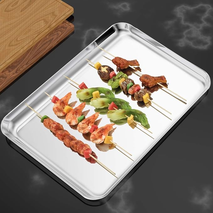 Baking Sheets Set of 2, Bastwe 20 inch Stainless Steel Bakeware Baking Pans - Image 7