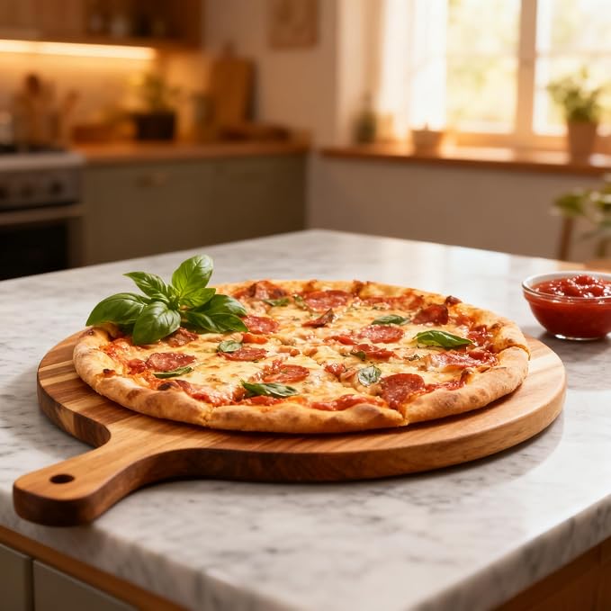 ZeQi Round Acacia Wood Cutting Board - Image 2