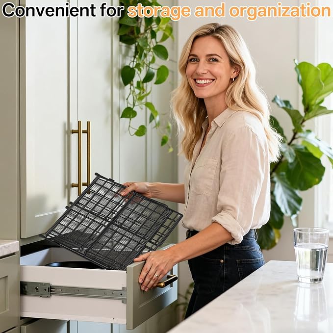 DTUQYX Spice Rack Organizer for Countertop, 3-Tier Large Capacity Foldable - Image 4