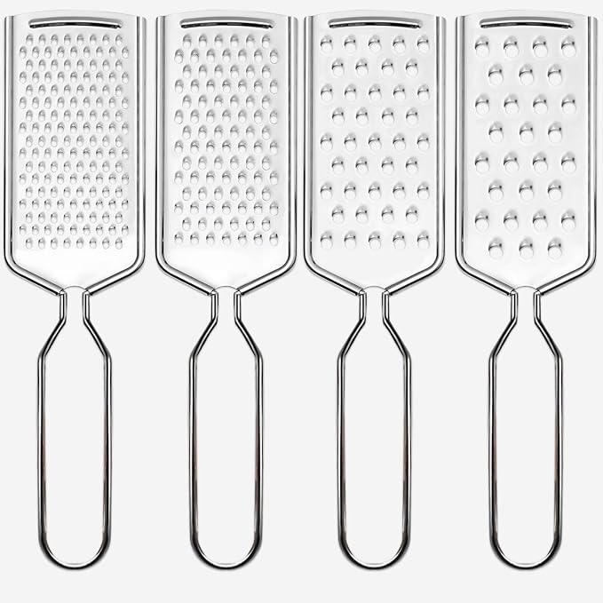 4 PCS Cheese Grater, Stainless Steel Cheese Shredder, Lemon Vegetable Slicer by Qivorimith